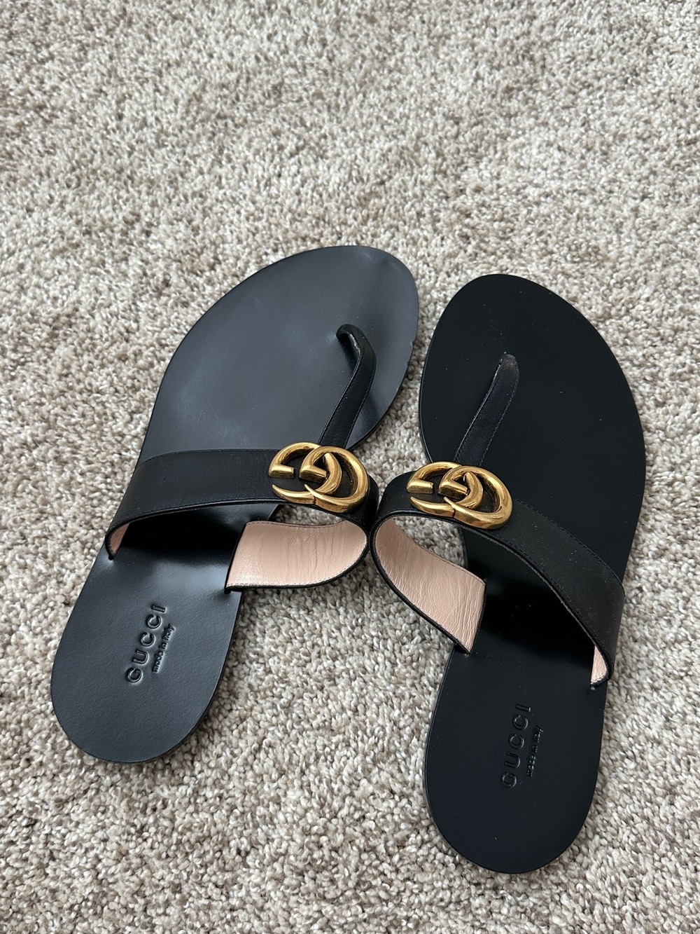 Gucci Black Leather Sandals - Picture 2 of 5